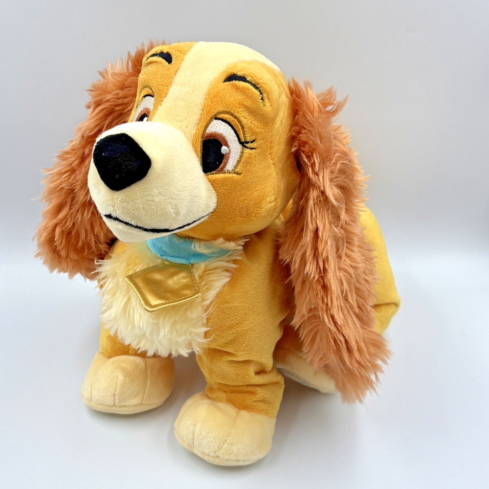 Disney Store Lady & The Tramp Dog Plush Spaniel Embroidered Eyes 12 Inch
